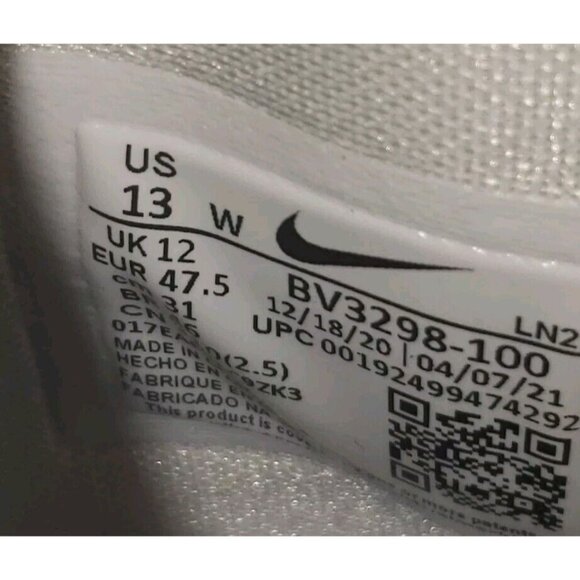NIKE ALPHA MENACE ELITE 2 FLYKNIT FOOTBALL WHITE MEN'S SIZE 13W Wide NEW - Picture 13 of 13
